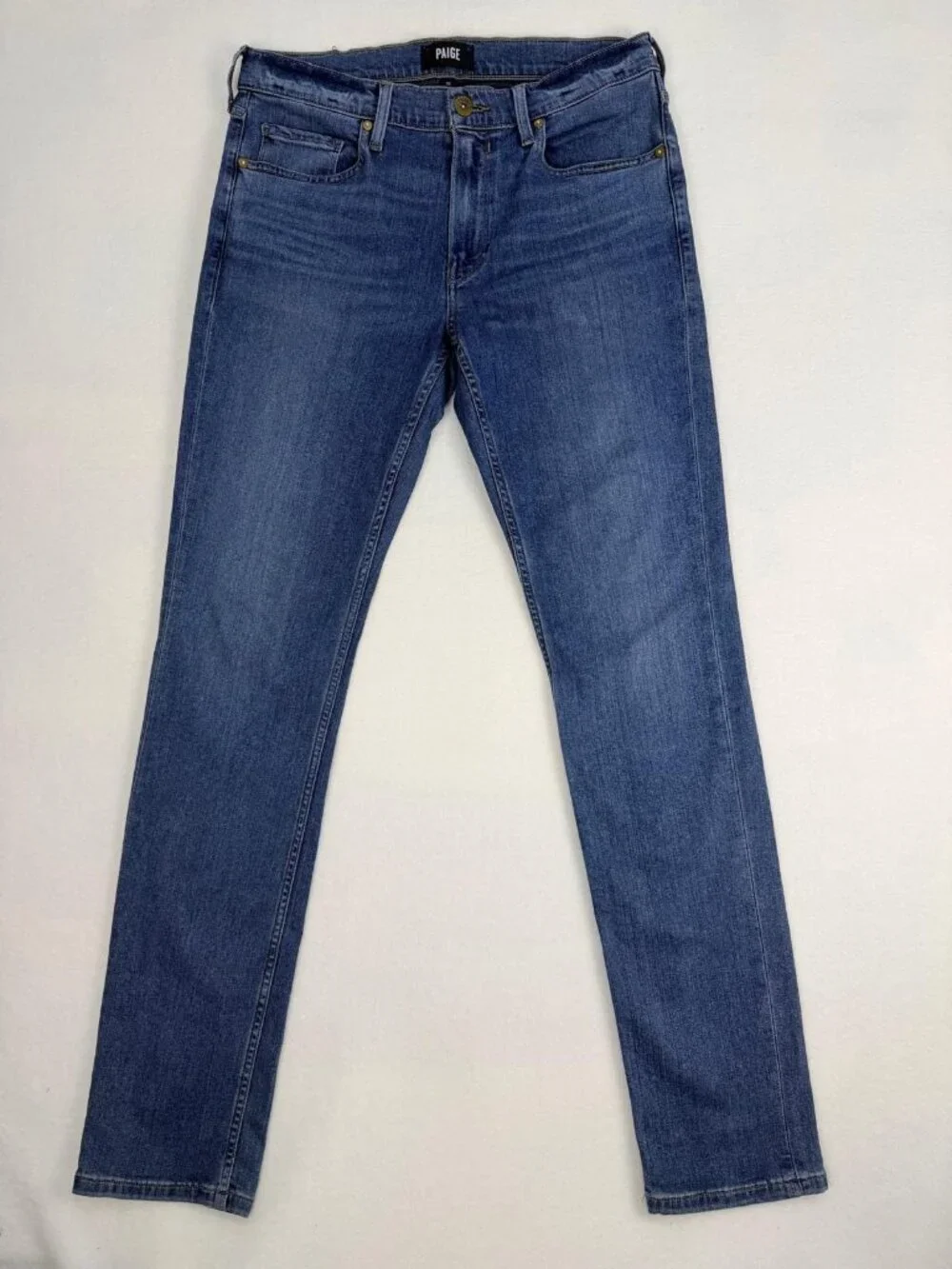 PAIGE Lennox Men's Jeans Size 32 Blue Slim Straight Stretch Premium Denim